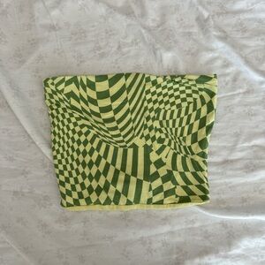 Rue21 Green and Yellow Patterned Tube Top